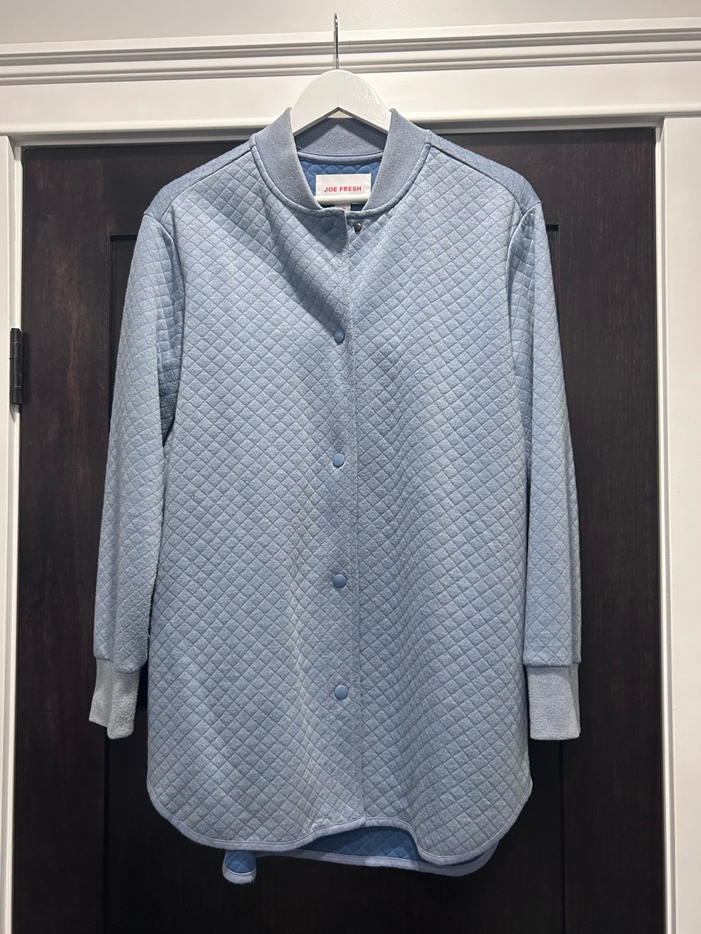 Joe Fresh Size Medium Women's Quilted Light Snap Front Shacket Jacket